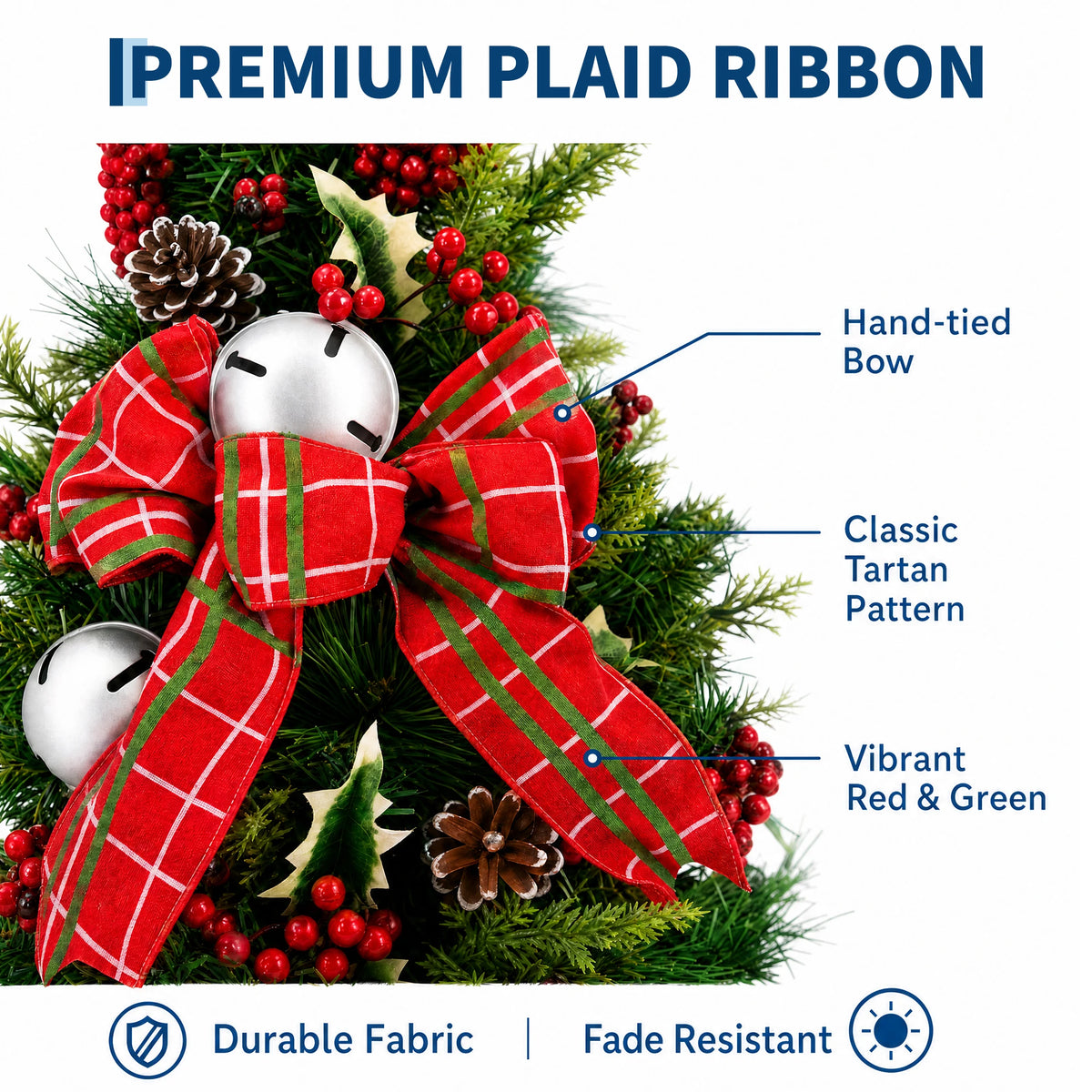 36-Inch Pre-Lit Artificial PVC Christmas Tree with 40 LED Lights, 8-Function Timer & Festive Ornaments – Tabletop Holiday Decor for Living Room or Desk