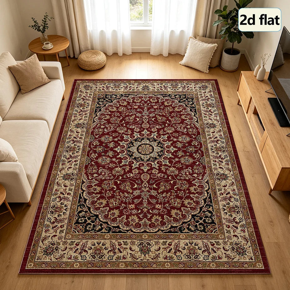 1 Piece Classic Oriental Style Rug, Soft and Comfortable, Easy to Maintain, Machine Washable, Indoor Floor Mat, Suitable for under Dining Tables, Farmhouses, Living Rooms, Bedrooms, Dining Rooms, Entryways, Offices, Hallways,