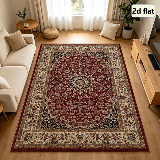 1 Piece Classic Oriental Style Rug, Soft and Comfortable, Easy to Maintain, Machine Washable, Indoor Floor Mat, Suitable for under Dining Tables, Farmhouses, Living Rooms, Bedrooms, Dining Rooms, Entryways, Offices, Hallways,