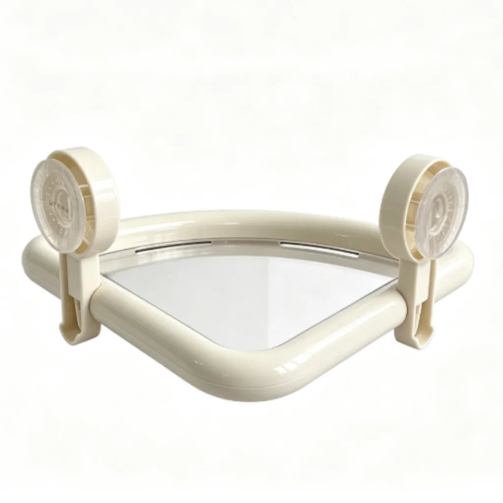 Tool‑Free Installation Triangle Shower Caddy, Suction Wall Corner Organizer with Drain Hole for Bathroom Tub & Kitchen Counter