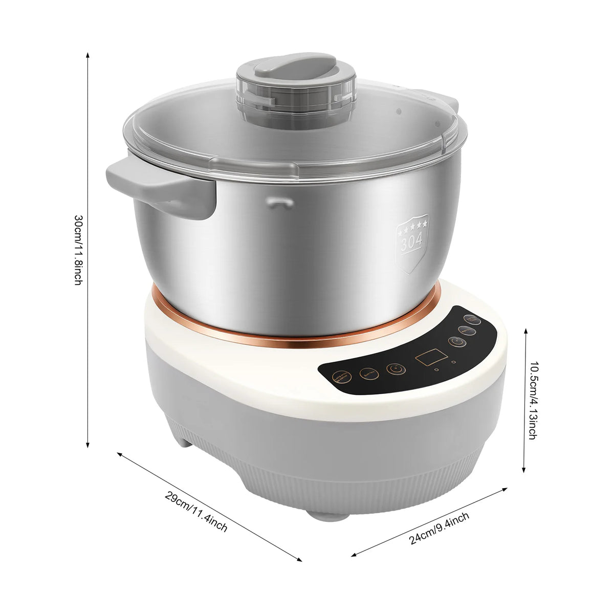 Electric Dough Maker with Ferment Function Dough Mixer Machine Flour Kneading Machine for Pizza Bread 200W 5L