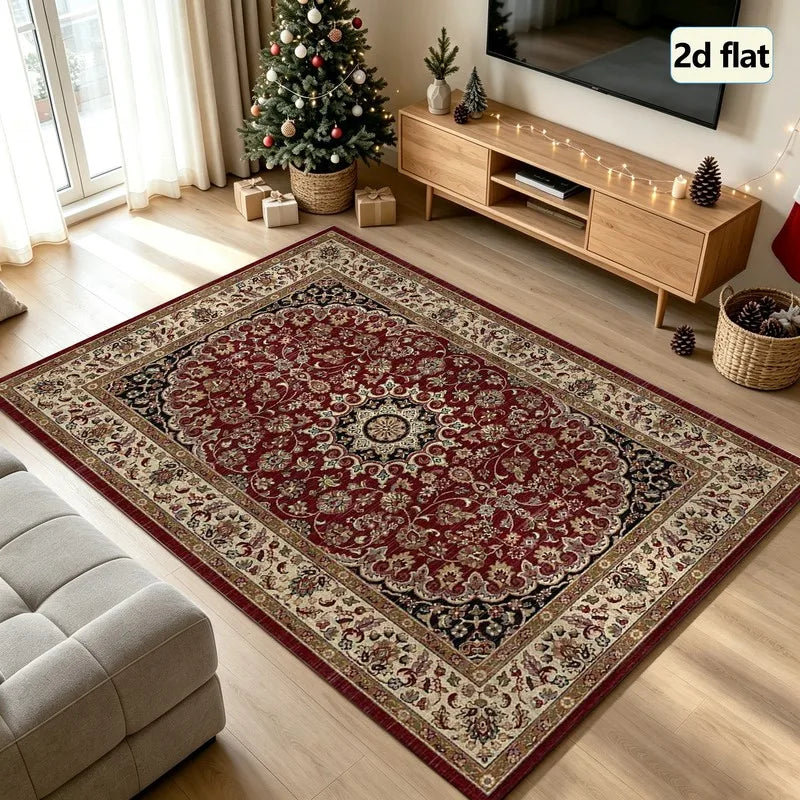 1 Piece Classic Oriental Style Rug, Soft and Comfortable, Easy to Maintain, Machine Washable, Indoor Floor Mat, Suitable for under Dining Tables, Farmhouses, Living Rooms, Bedrooms, Dining Rooms, Entryways, Offices, Hallways,