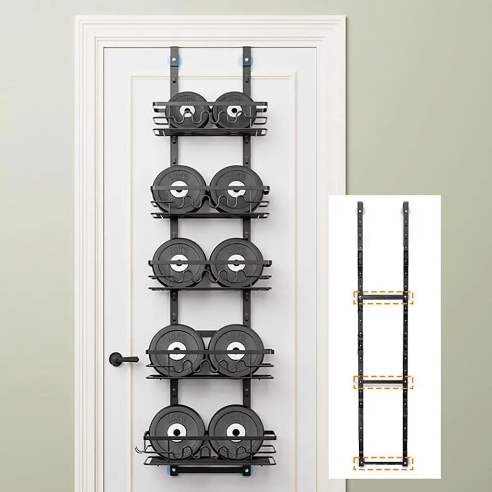 Heavy-Duty Over-the-Door Organizer Rack – 4-Tier Metal Hanging Shelf for Bathroom, Kitchen, or Pantry – Space-Saving Wall Mounted Storage for Spices, Cans, or Accessories