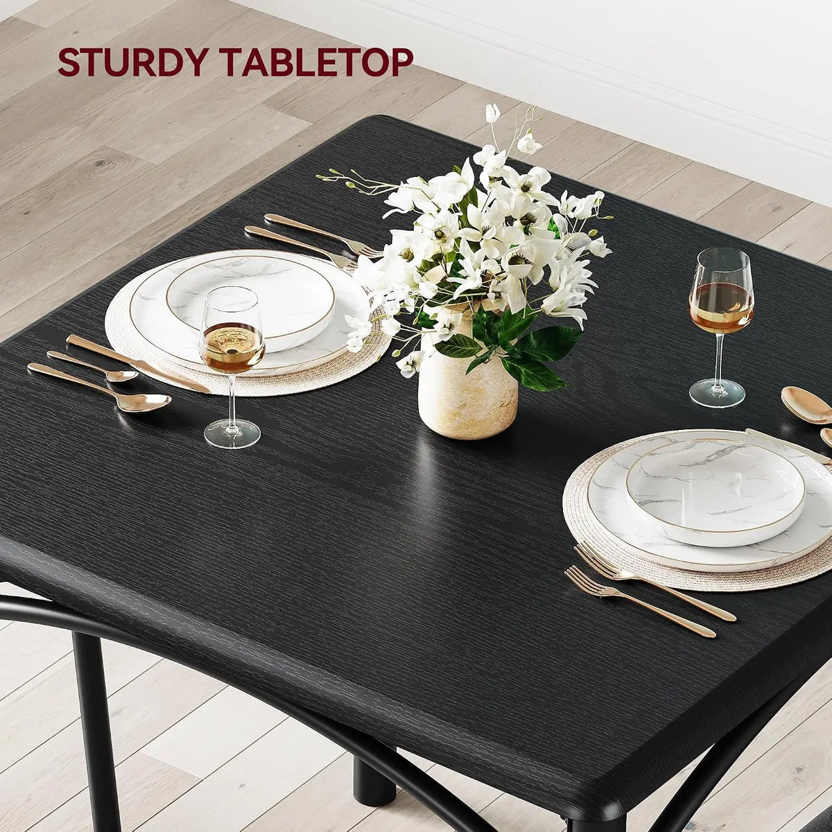 Garvee Square Dining Table ordic Luxury Style Modern Dining Table Legs Space Home Furniture Compact Breakfast Nook Table for Apartment Dining Room