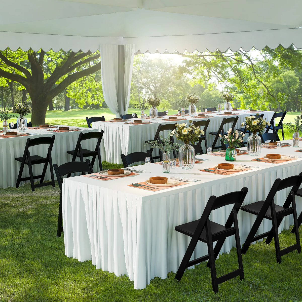 30.7“Resin Folding Chairs with Cushion, Foldable Plastic Chair with Comfortable Padded Seats, Perfect for Events & Parties, White/Black, 4Pack