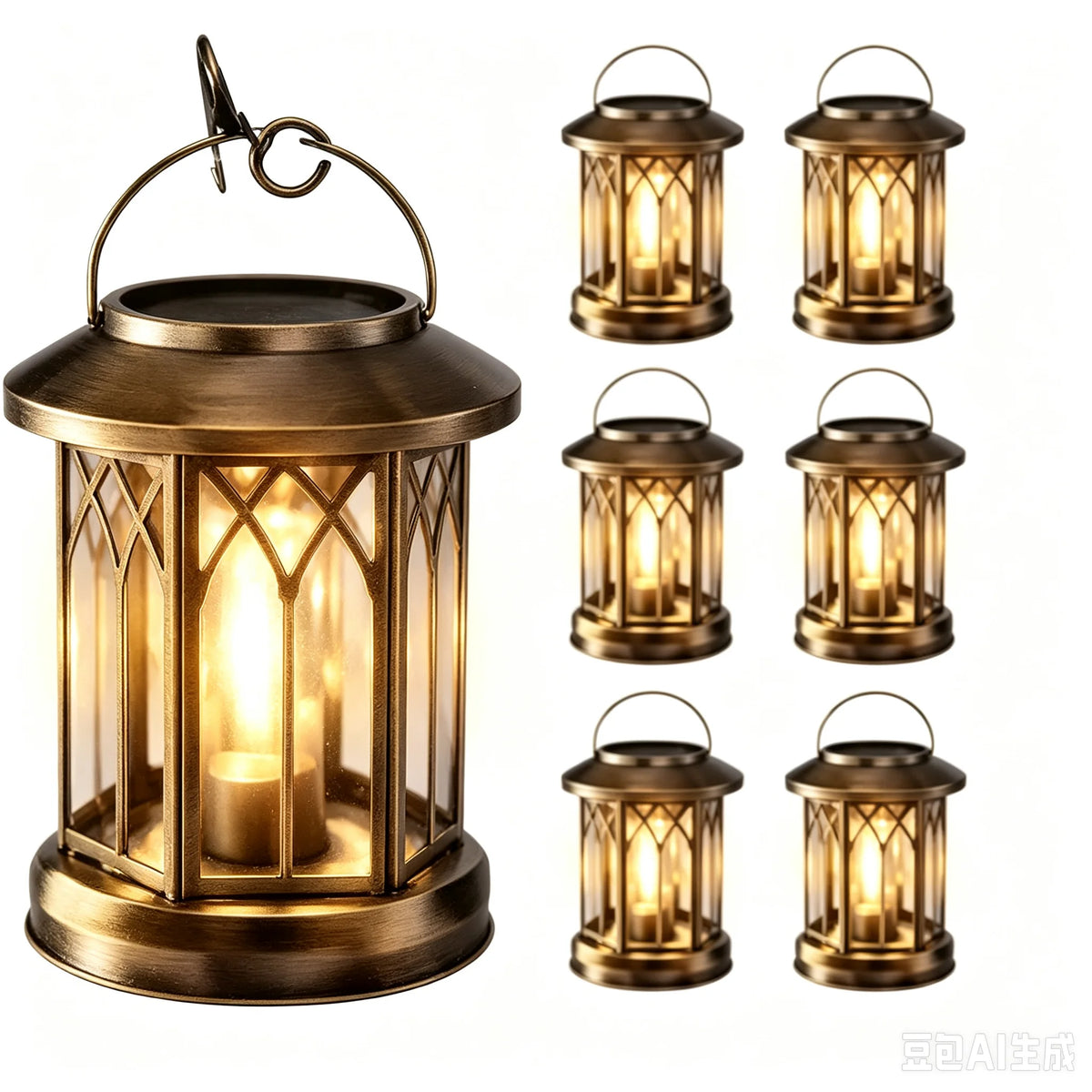 Solar Lights Outdoor Light Strip Wall-mounted Kit, Upgraded Solar Lights 2/4/6 Pack, OutdoorWaterproof IP65, Hanging Solar Lights, For Outdoor Decoration Patio Courtyard Porch Garden(bronze) Halloween Gift Lights Christmas De