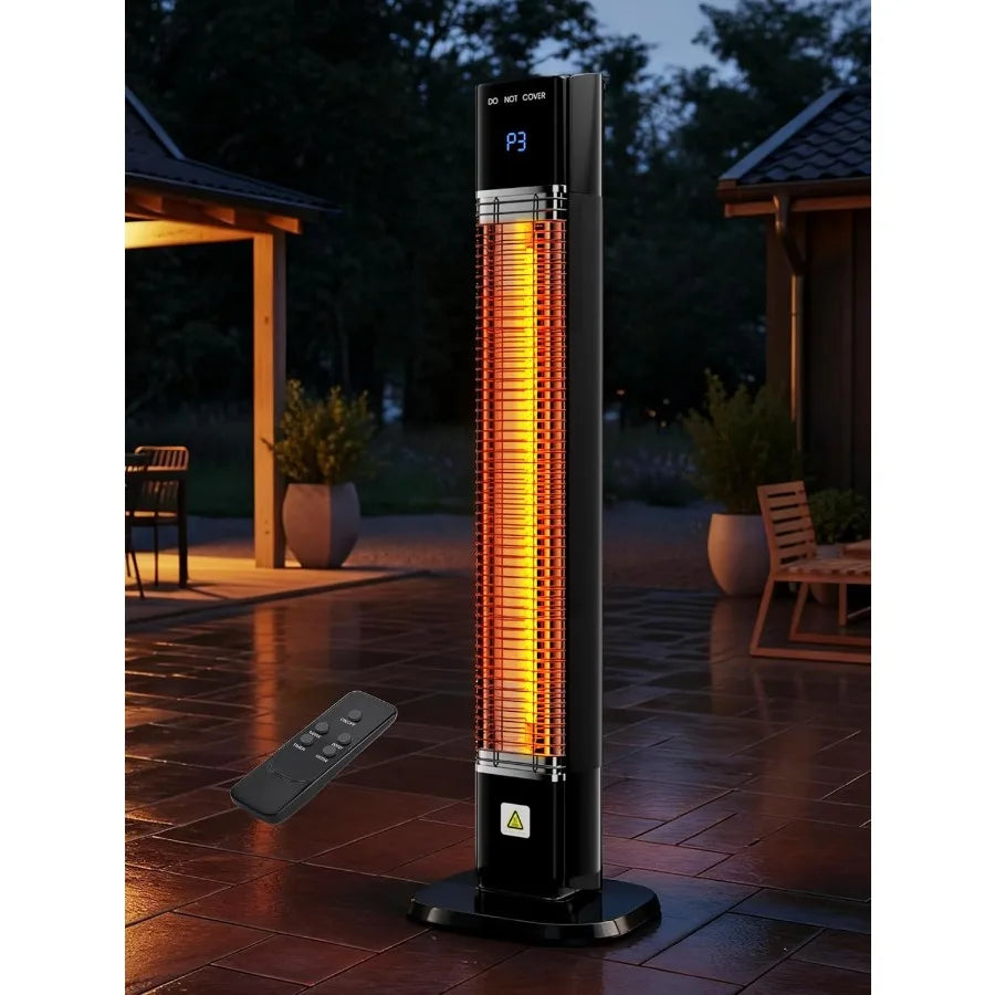 Electric Outdoor Patio Heater1500W Infrared Heater with 24H Timer Remote Waterproof Quiet Portable Space Heater for Large Room