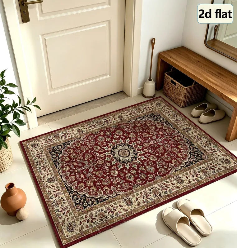 1 Piece Classic Oriental Style Rug, Soft and Comfortable, Easy to Maintain, Machine Washable, Indoor Floor Mat, Suitable for under Dining Tables, Farmhouses, Living Rooms, Bedrooms, Dining Rooms, Entryways, Offices, Hallways,