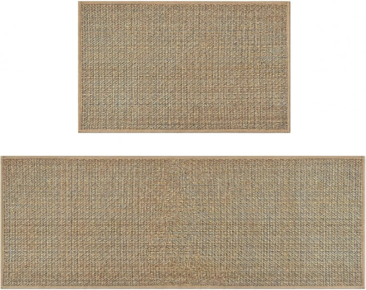 1set PrecisionAuto Absorbent Chenille Kitchen Floor Mats Waterproof Non-Slip Mats Long Strips of Dirt-Resistant Carpets Entrance Door Mats