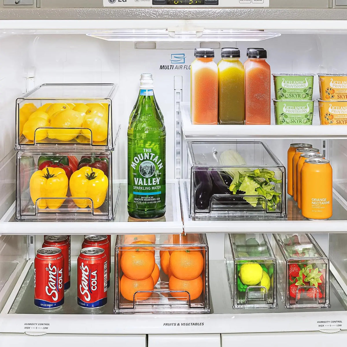 Sorbus Clear Storage Drawers for Refrigerator with Handles