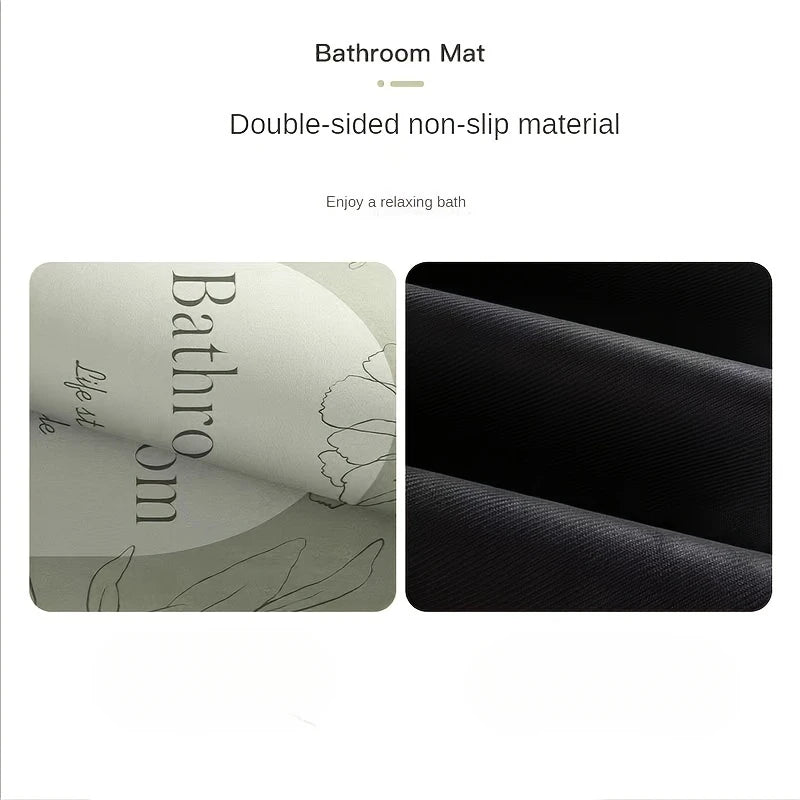 Square Bathroom Mat Diatomaceous Earth Stone Rug Rubber Bottom Non Slip Water Absorbent Floor Mat for Toilet Kitchen