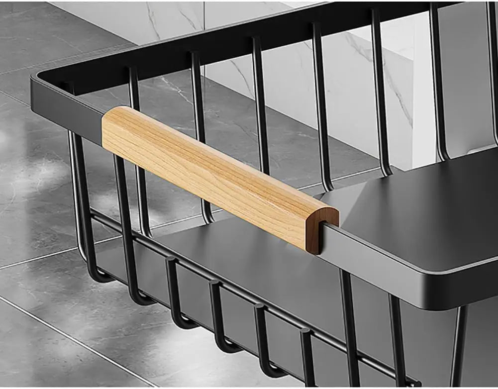 Takywep Pull Out Cabinet Organizer No Drill Adhesive Sliding Mesh Basket with Smooth Glide Under Sink Drawer for Kitchen Pantry Bathroom Storage