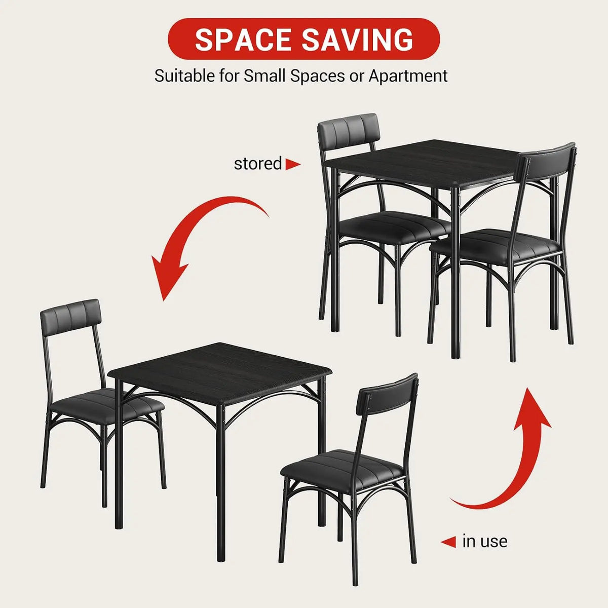 Garvee Square Dining Table ordic Luxury Style Modern Dining Table Legs Space Home Furniture Compact Breakfast Nook Table for Apartment Dining Room