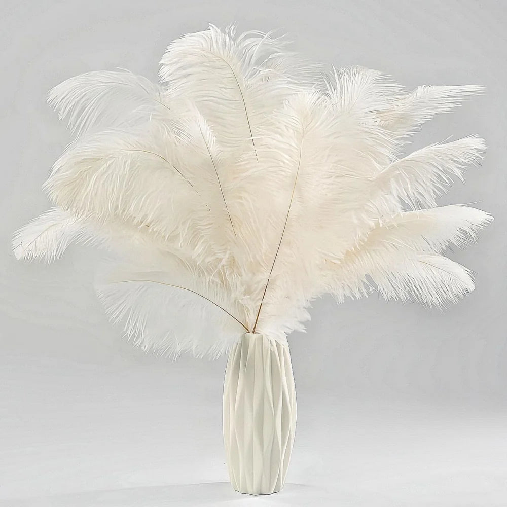 Wholesale 100PCS Red White Ostrich Feathers 15-35CM Natural Plumes for Wedding Party Table Center Decor Home Decor DIY Crafts