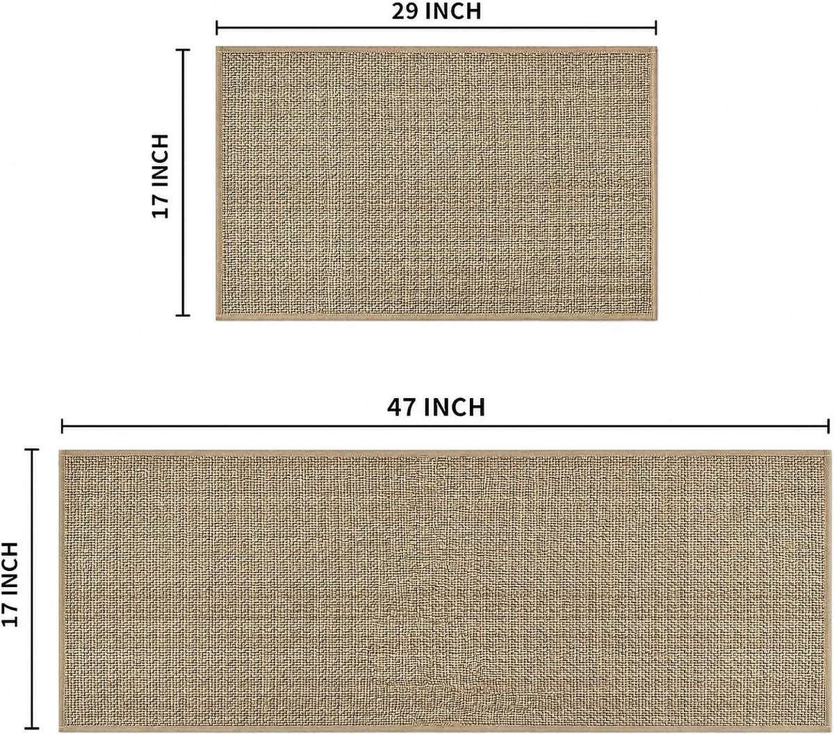 1set PrecisionAuto Absorbent Chenille Kitchen Floor Mats Waterproof Non-Slip Mats Long Strips of Dirt-Resistant Carpets Entrance Door Mats