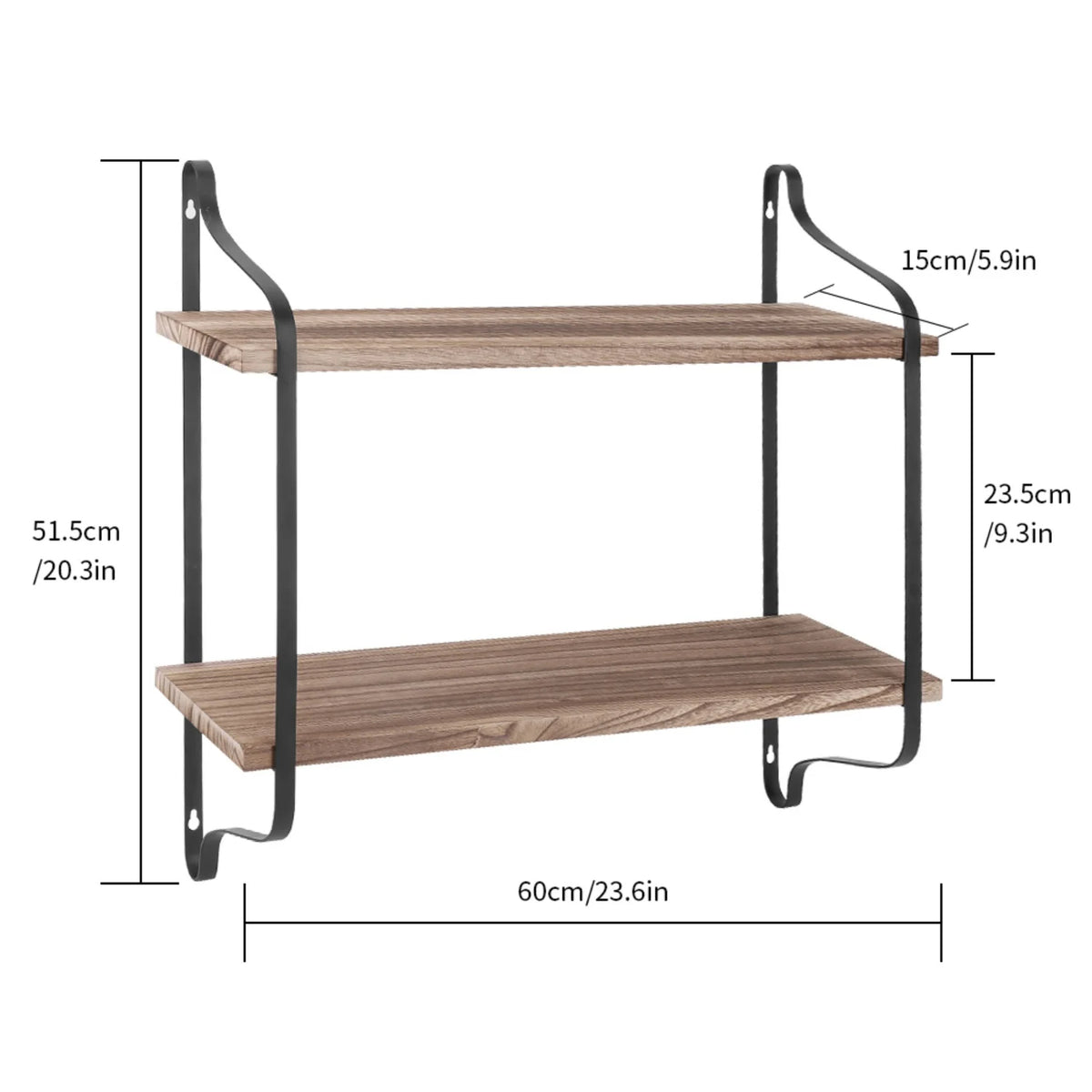 Wall Mounting Floating Shelving Unit Cookbooks Display Rack Storage Shelf Organizer for Living Room Bedroom