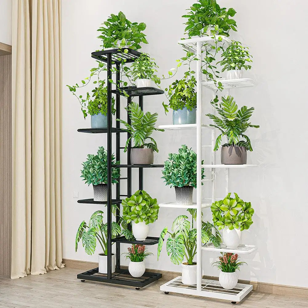 8 Tier Metal Plant Stand Metal Rack, Multiple Flower Pot Holder Shelves Corner Rack, Planter Shelf Display Rack Storage