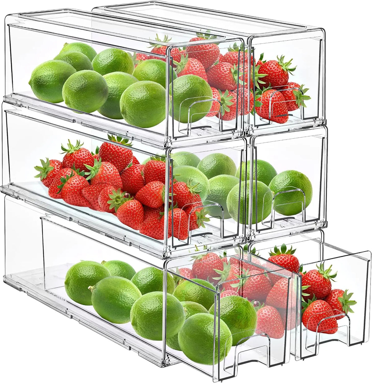 Sorbus Clear Storage Drawers for Refrigerator with Handles