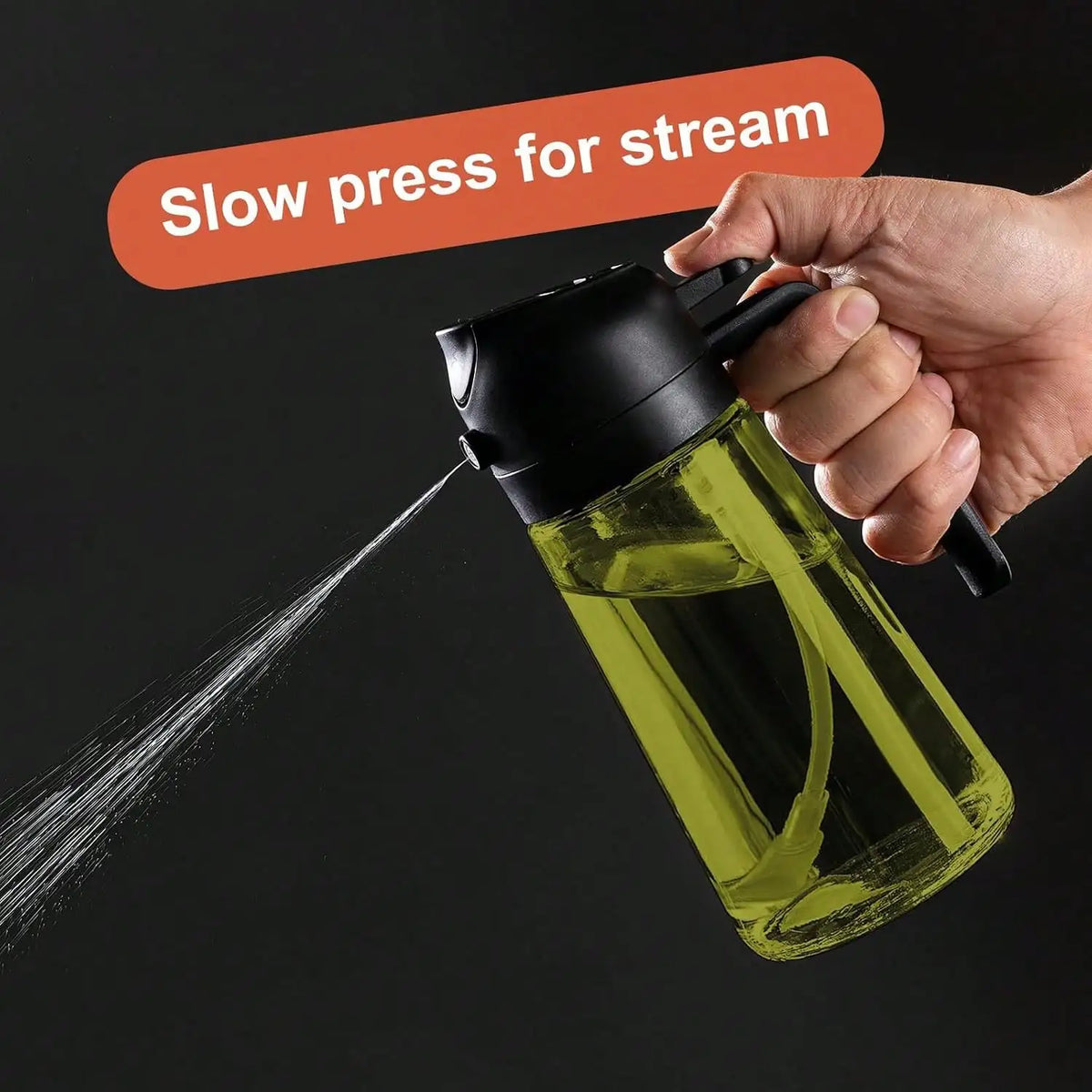 2-In-1 Glass Olive Oil Sprayer Bottle With Dispenser, 16oz Cooking Oil Spray Bottle With Labels For Kitchen, Air Fryer, Salad, BBQ & Baking, Easy Pour Oil Container