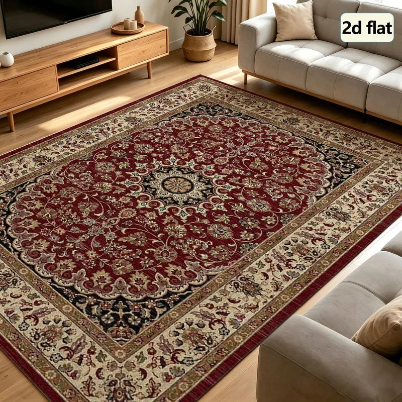 1 Piece Classic Oriental Style Rug, Soft and Comfortable, Easy to Maintain, Machine Washable, Indoor Floor Mat, Suitable for under Dining Tables, Farmhouses, Living Rooms, Bedrooms, Dining Rooms, Entryways, Offices, Hallways,
