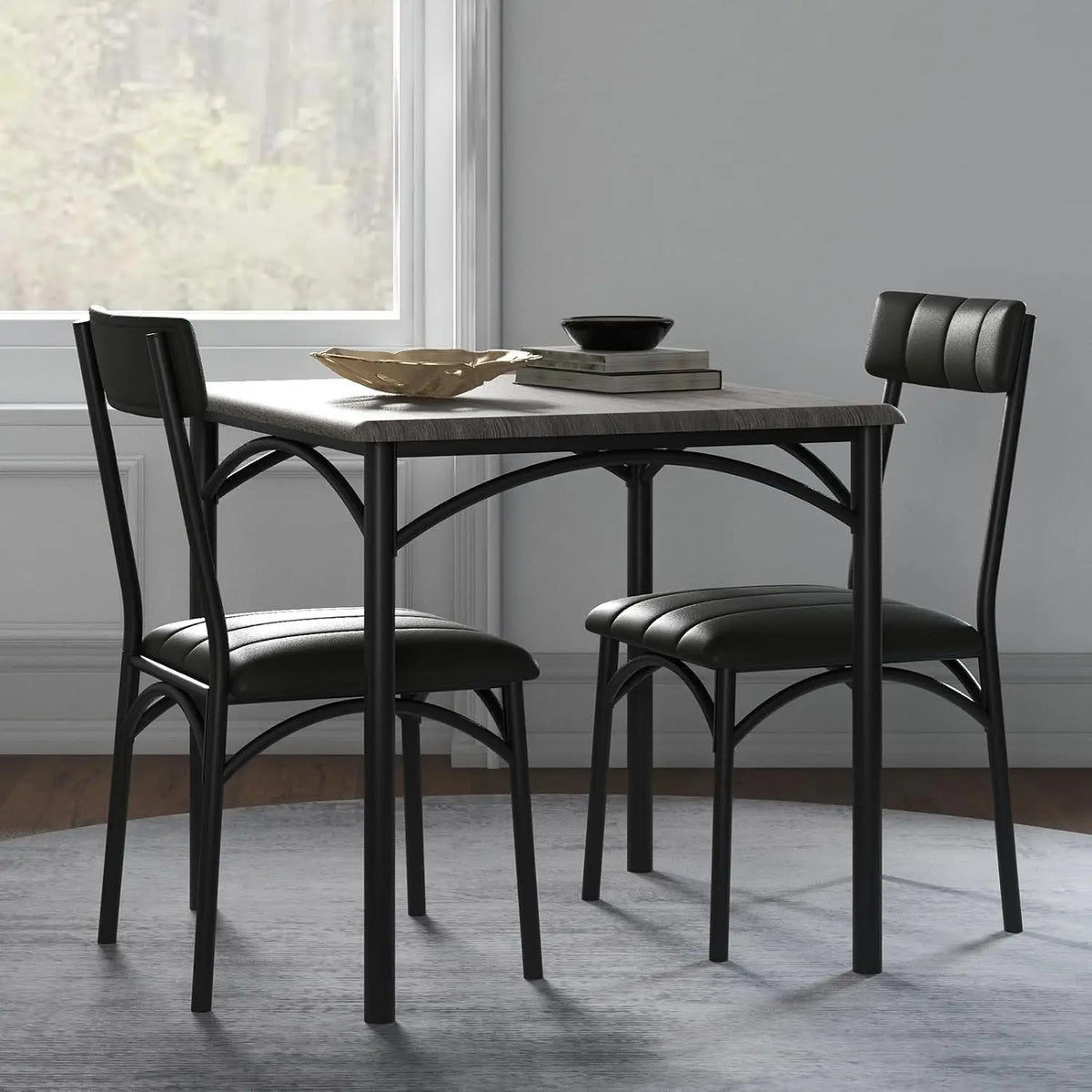 Garvee Square Dining Table ordic Luxury Style Modern Dining Table Legs Space Home Furniture Compact Breakfast Nook Table for Apartment Dining Room
