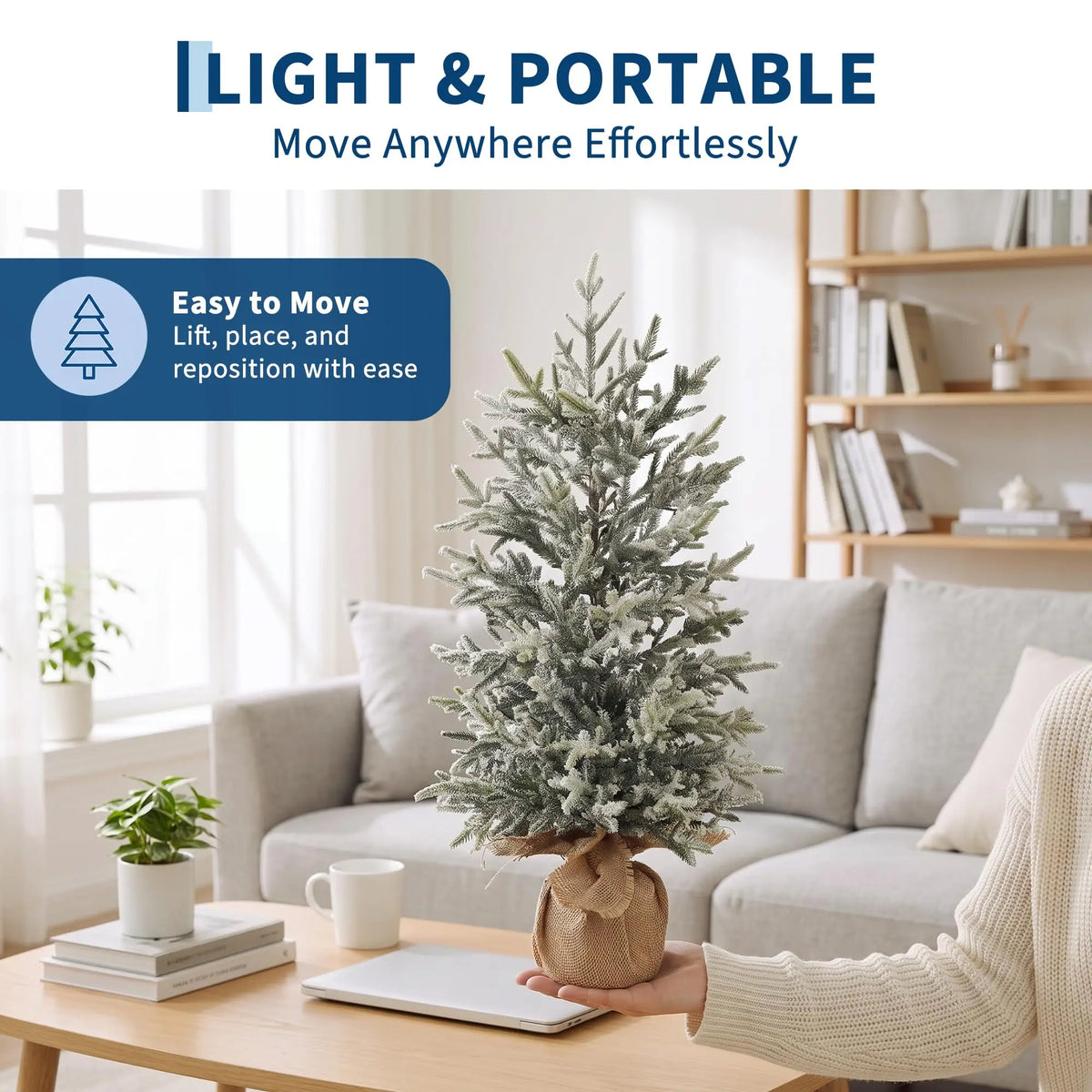 21 Inch Snow Flocked Mini Christmas Tree