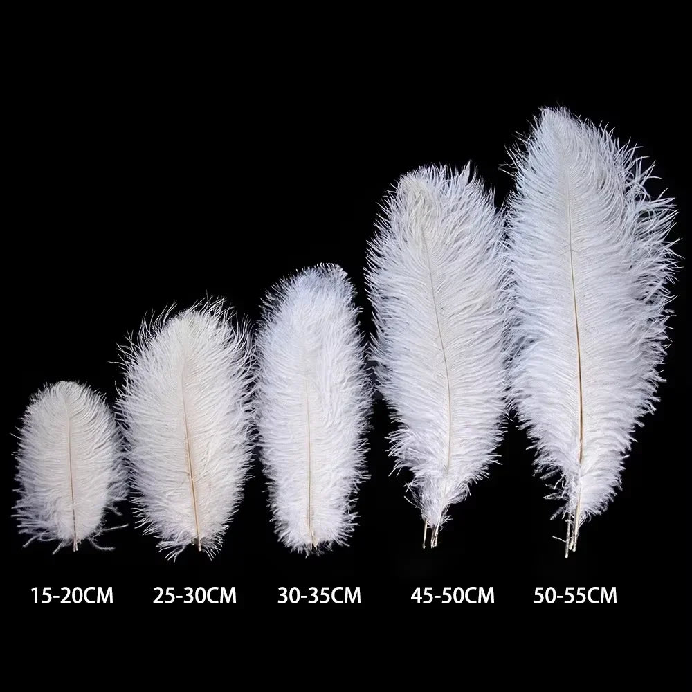 Wholesale 100PCS Red White Ostrich Feathers 15-35CM Natural Plumes for Wedding Party Table Center Decor Home Decor DIY Crafts