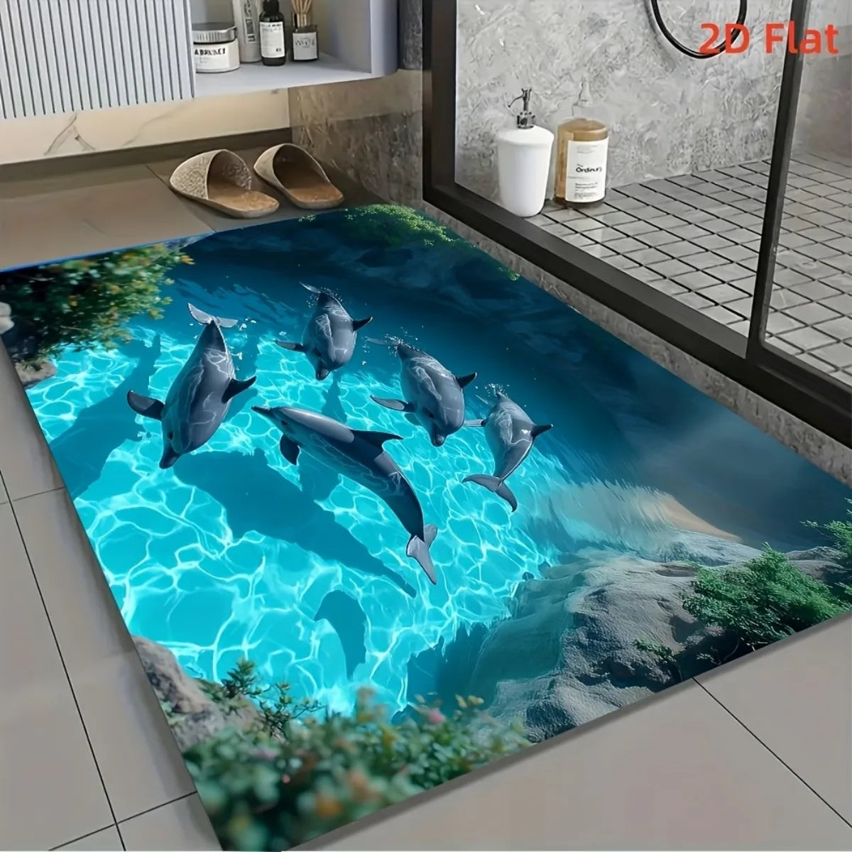 Square Stone Bathroom Mat Water Absorbent Diatomaceous Earth Rug with Rubber Bottom for Toilet Front Door